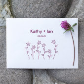 Wild Flowers with Branches and Leaves Design Rubberstempel