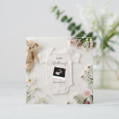 Wild Flowers zwangerschapsaankondiging Kaart (Staand voorkant)