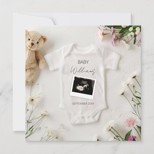 Wild Flowers zwangerschapsaankondiging Kaart (Voorkant)