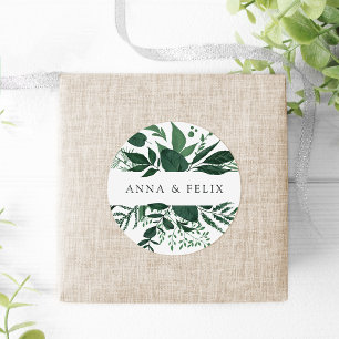 Wild Forest   Aangepaste botanische bruiloft Ronde Sticker
