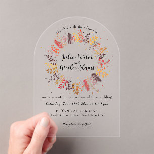 Wild Forest Bloemen Varen Paddenstoelen Foliage Br Acryl Uitnodigingen