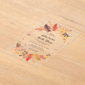 Wild Forest Bloemen Varen Paddenstoelen Foliage Br Acryl Uitnodigingen (Laagn)