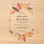 Wild Forest Bloemen Varen Paddenstoelen Foliage Br Acryl Uitnodigingen (Voorkant)