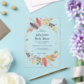 Wild Forest Bloemen Varen Paddenstoelen Foliage Br Acryl Uitnodigingen (Insitu (Huwelijk))