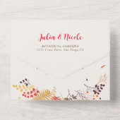 Wild Forest Bloemen Varen Paddenstoelen Foliage Br All In One Uitnodiging (Achterkant)