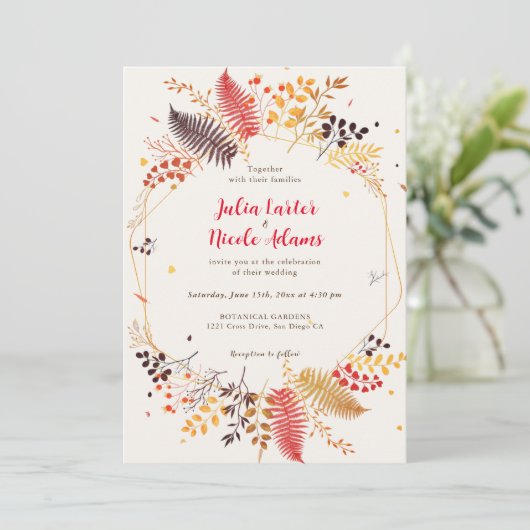 Wild Forest Bloemen Varen Paddenstoelen Foliage Br Kaart (Staand voorkant)