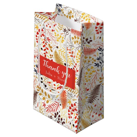 Wild Forest Bloemen Varen Paddenstoelen Foliage Br Klein Cadeauzakje (Voorkant Gekanteld)