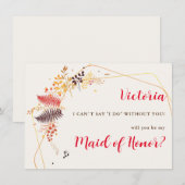 Wild Forest Bloemen Varen Paddenstoelen Foliage Br Menu (Voorkant / Achterkant)