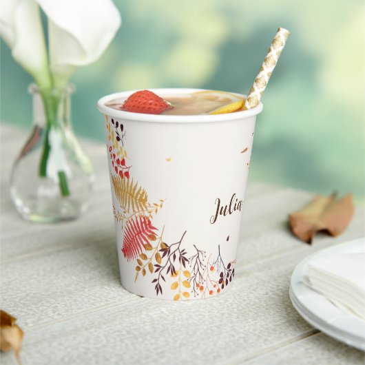 Wild Forest Bloemen Varen Paddenstoelen Foliage Br Papieren Bekers (Insitu)