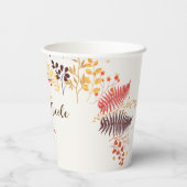 Wild Forest Bloemen Varen Paddenstoelen Foliage Br Papieren Bekers (Achterkant)