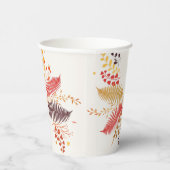 Wild Forest Bloemen Varen Paddenstoelen Foliage Br Papieren Bekers (Rechts)