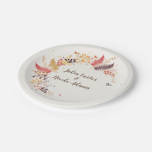 Wild Forest Bloemen Varen Paddenstoelen Foliage Br Papieren Bordje (Gekanteld)