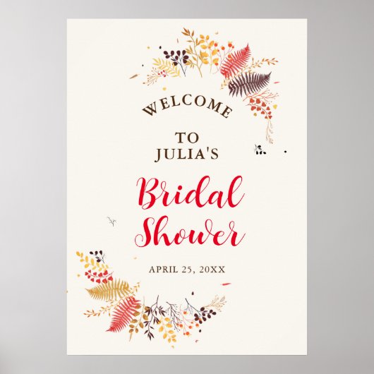 Wild Forest Bloemen Varen Paddenstoelen Foliage Br Poster (Voorkant)