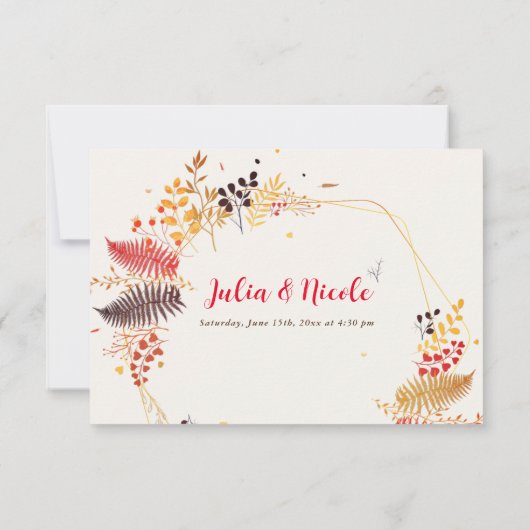 Wild Forest Bloemen Varen Paddenstoelen Foliage Br RSVP Kaartje (Achterkant)