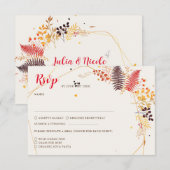 Wild Forest Bloemen Varen Paddenstoelen Foliage Br RSVP Kaartje (Voorkant / Achterkant)