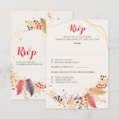 Wild Forest Bloemen Varen Paddenstoelen Foliage Br RSVP Kaartje (Voorkant / Achterkant)