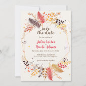 Wild Forest Bloemen Varen Paddenstoelen Foliage Br Save The Date (Voorkant)