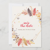 Wild Forest Bloemen Varen Paddenstoelen Foliage Br Save The Date (Achterkant)