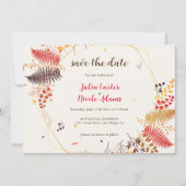 Wild Forest Bloemen Varen Paddenstoelen Foliage Br Save The Date (Voorkant)