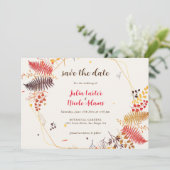 Wild Forest Bloemen Varen Paddenstoelen Foliage Br Save The Date (Staand voorkant)