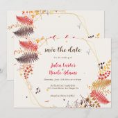Wild Forest Bloemen Varen Paddenstoelen Foliage Br Save The Date (Voorkant / Achterkant)