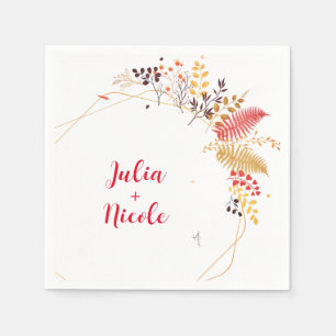 Wild Forest Bloemen Varen Paddenstoelen Foliage Br Servet