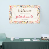 Wild Forest Bloemen Varen Paddenstoelen Foliage Br Spandoek (Beurs)