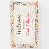 Wild Forest Bloemen Varen Paddenstoelen Foliage Br Spandoek (Verticaal)