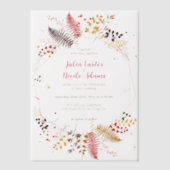 Wild Forest Bloemen Varen Paddenstoelen Foliage Br Vellum Uitnodigingen (Voorkant)