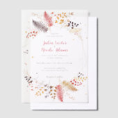 Wild Forest Bloemen Varen Paddenstoelen Foliage Br Vellum Uitnodigingen (Offset)