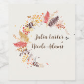 Wild Forest Bloemen Varen Paddenstoelen Foliage Br Wijn Etiket (Enkel label)