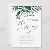 Wild Forest Botanical Wedding Invitation Kaart (Voorkant)