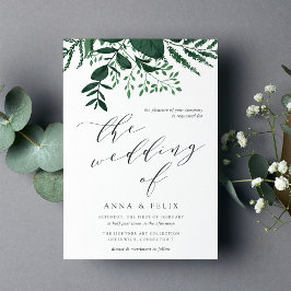 Wild Forest Botanical Wedding Invitation Kaart