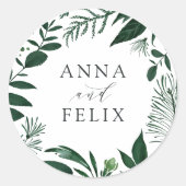 Wild Forest | Botanisch huwelijk Ronde Sticker (Voorkant)