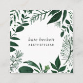 Wild Forest | Botanisch Lijst Vierkante Visitekaartje (Voorkant)