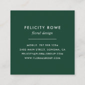 Wild Forest | Botanisch Lijst Vierkante Visitekaartje (Achterkant)