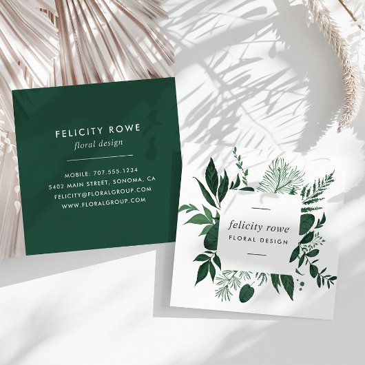Wild Forest | Botanisch Lijst Vierkante Visitekaartje