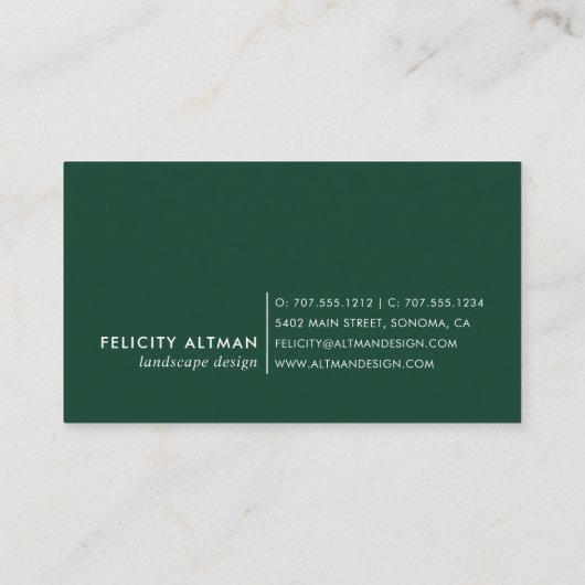 Wild Forest | Botanisch Visitekaartje (Achterkant)