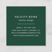 Wild Forest | Botanische afdrukken Vierkante Visitekaartje (Achterkant)