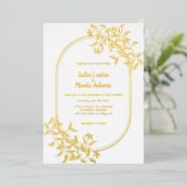 Wild Forest Botanische Bloemen Bladeren Bruiloft Folie Uitnodiging (Staand Voorkant)