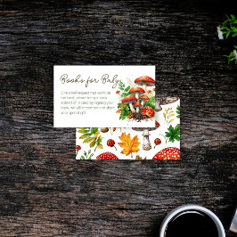 Wild forest champignons baby shower boekaanvraag informatiekaartje