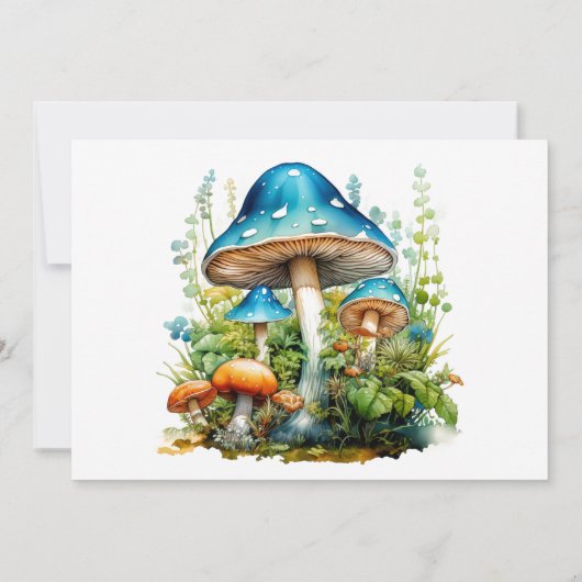 Wild Forest Champignons Verjaardagsfeest Kaart (Achterkant)