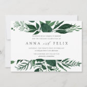 Wild Forest | Emerald Green Botanical Wedding Kaart (Voorkant)