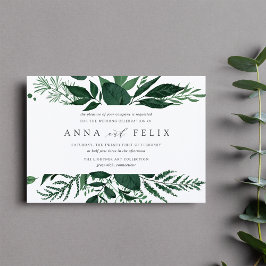 Wild Forest | Emerald Green Botanical Wedding Kaart
