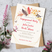 Wild Forest Fern Mushroom Foliage Engagement Party Kaart