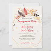 Wild Forest Fern Mushroom Foliage Engagement Party Kaart (Voorkant)