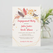 Wild Forest Fern Mushroom Foliage Engagement Party Kaart (Staand voorkant)