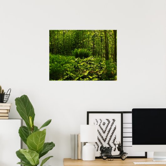 Wild Forest Ferns Poster (Thuiskantoor)