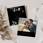Wild Forest Floral Black Spanish Wedding Kaart