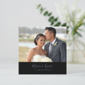 Wild Forest Floral Black Spanish Wedding Kaart (Staand voorkant)